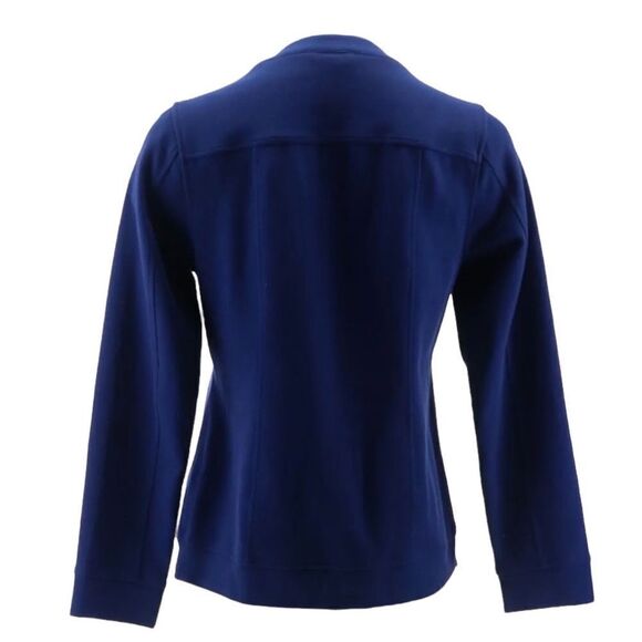 Isaac Mizrahi Live! Pique Button Front Jacket - Picture 5 of 6